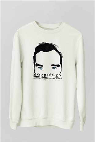 Morrissey Baskılı Beyaz Unisex Sweatshirt
