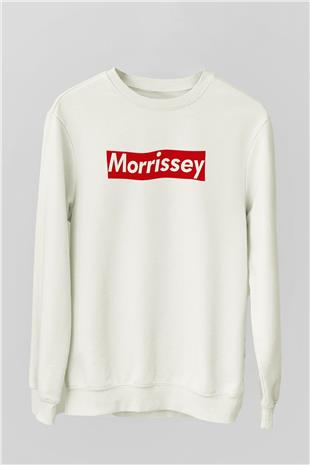 Morrissey Baskılı Beyaz Unisex Sweatshirt