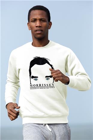 Morrissey Baskılı Beyaz Unisex Sweatshirt