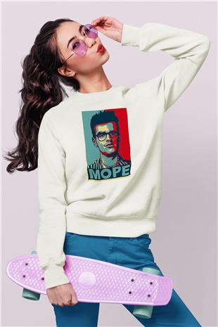 Morrissey Baskılı Beyaz Unisex Sweatshirt