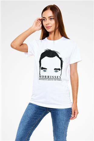Morrissey Baskılı Unisex Beyaz Tişört - Tshirt