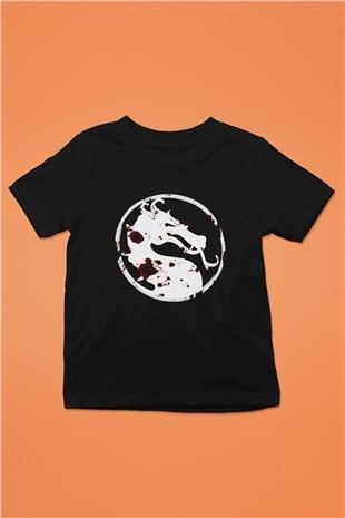 Mortal Kombat Baskılı Siyah Unisex Çocuk Tişört