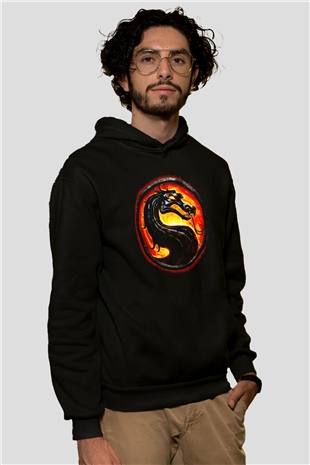 Mortal Kombat Siyah Unisex Hoodie