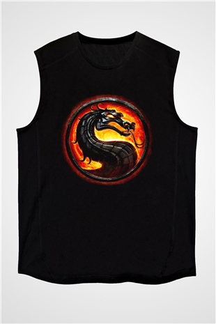 Mortal Kombat Siyah Unisex Kolsuz Tişört