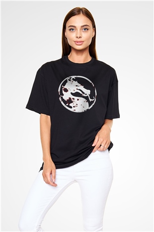 Mortal Kombat Siyah Unisex Oversize Tişört T-Shirt
