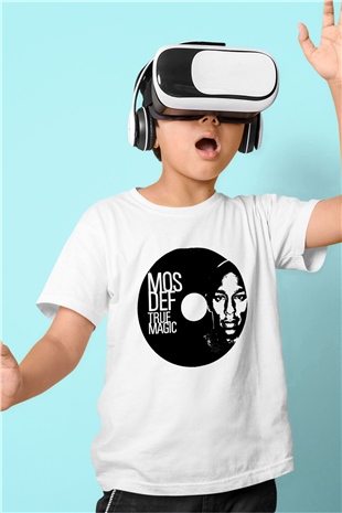 Mos Def Baskılı Beyaz Unisex Çocuk Tişört