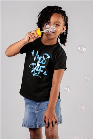 Mos Def Baskılı Siyah Unisex Çocuk Tişört