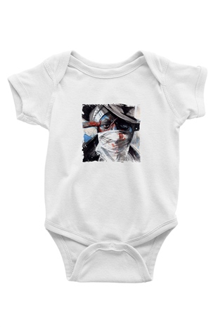 Mos Def Baskılı Unisex Beyaz Bebek Body - Zıbın
