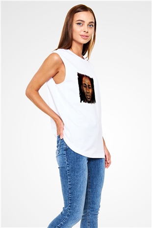 Mos Def Baskılı Unisex Beyaz Kolsuz Tişört