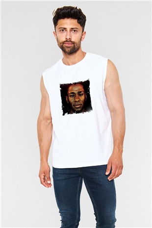 Mos Def Baskılı Unisex Beyaz Kolsuz Tişört