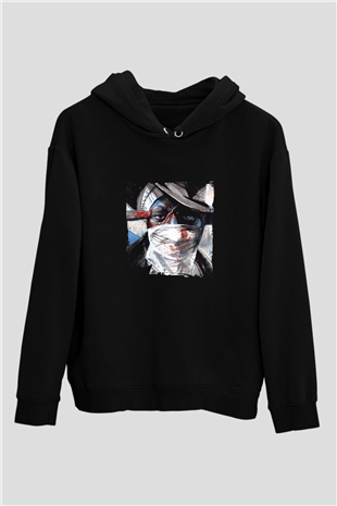 Mos Def Baskılı Unisex Siyah Hoodie
