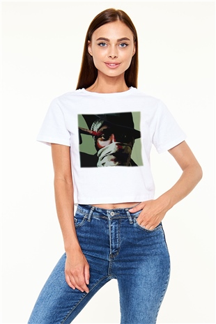 Mos Def Beyaz Croptop Tişört