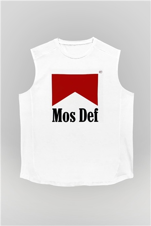 Mos Def Beyaz Unisex Kolsuz Tişört