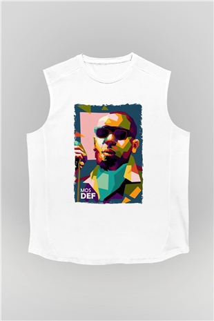 Mos Def Beyaz Unisex Kolsuz Tişört