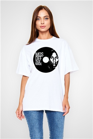 Mos Def Beyaz Unisex Oversize Tişört T-Shirt