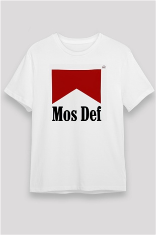 Mos Def Beyaz Unisex Tişört T-Shirt - TişörtFabrikası