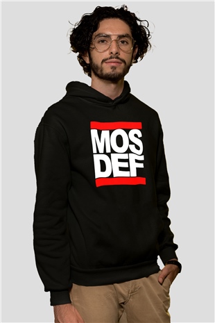 Mos Def Siyah Unisex Kapüşonlu Sweatshirt