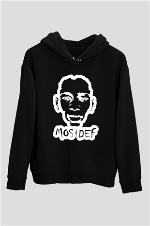 Mos Def Siyah Unisex Kapüşonlu Sweatshirt