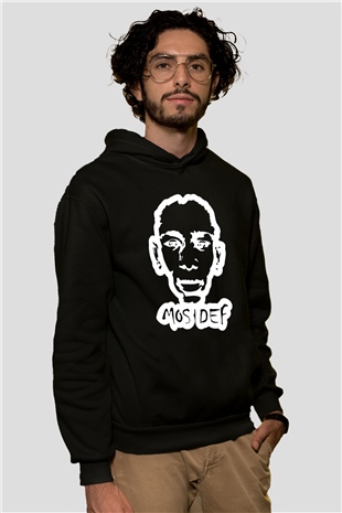 Mos Def Siyah Unisex Kapüşonlu Sweatshirt