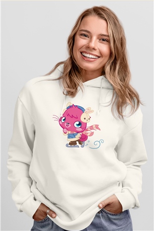 Moshi Monsters Beyaz Unisex Hoodie