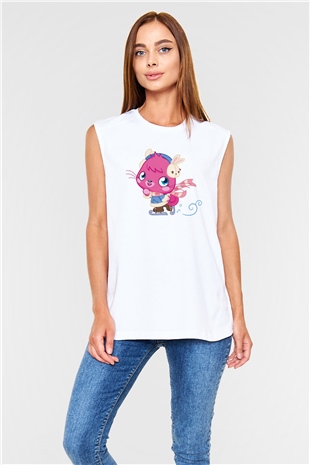 Moshi Monsters Beyaz Unisex Kolsuz Tişört