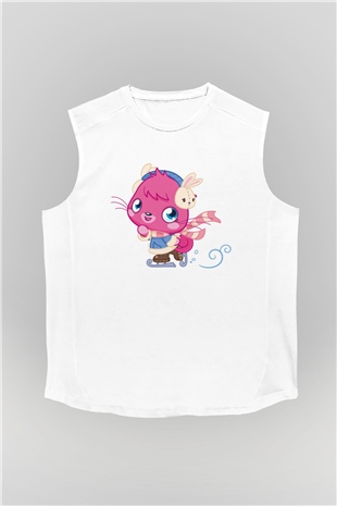 Moshi Monsters Beyaz Unisex Kolsuz Tişört