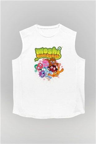 Moshi Monsters Beyaz Unisex Kolsuz Tişört
