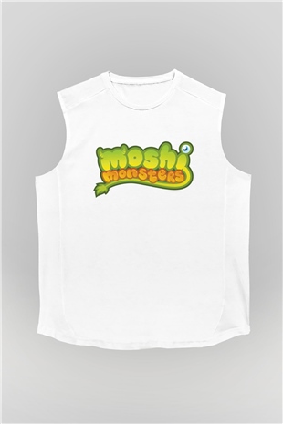 Moshi Monsters Beyaz Unisex Kolsuz Tişört