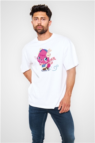 Moshi Monsters Beyaz Oversize Tişört Oversize T-shirt