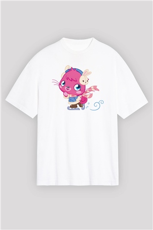 Moshi Monsters Beyaz Oversize Tişört Oversize T-shirt