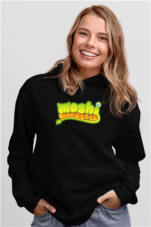 Moshi Monsters Siyah Unisex Hoodie