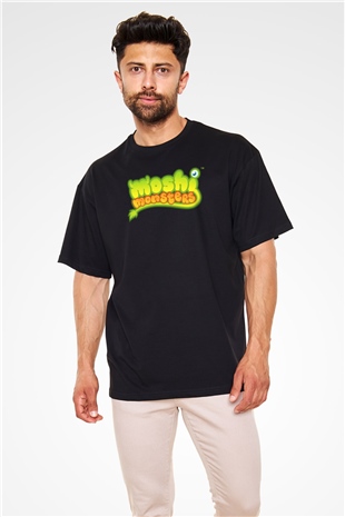 Moshi Monsters Siyah Unisex Oversize Tişört T-Shirt