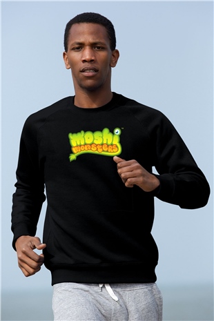 Moshi Monsters Siyah Unisex Sweatshirt