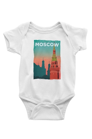Moskova Kremlini Beyaz Bebek Body - Zıbın