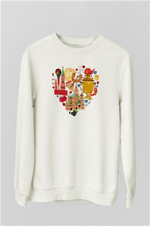 Moskova Kremlini Beyaz Unisex Sweatshirt