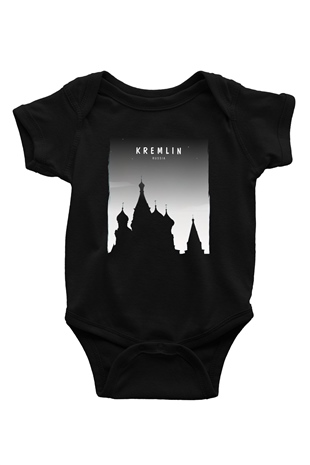 Moskova Kremlini Siyah Bebek Body - Zıbın