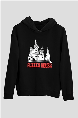 Moskova Kremlini Siyah Unisex Hoodie
