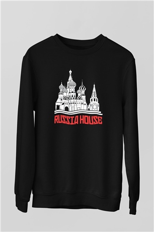 Moskova Kremlini Siyah Unisex Sweatshirt