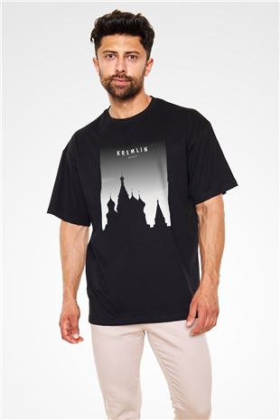 Moskova Kremlini Siyah Oversize Tişört Oversize T-shirt - TişörtFabrikası