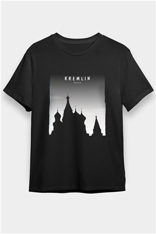 Moskova Kremlini Siyah Unisex Tişört T-Shirt - TişörtFabrikası