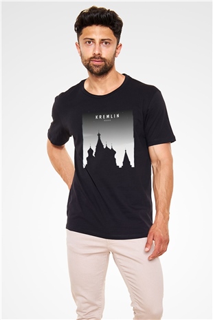 Moskova Kremlini Siyah Unisex Tişört T-Shirt - TişörtFabrikası