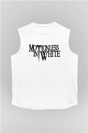 Motionless in White Baskılı Beyaz Unisex Kolsuz Tişört - Tshirt