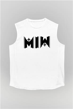 Motionless in White Baskılı Beyaz Unisex Kolsuz Tişört - Tshirt