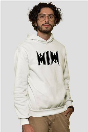 Motionless in White Baskılı Beyaz Unisex Kapüşonlu Sweatshirt