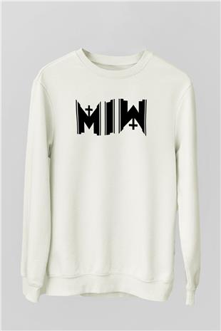 Motionless in White Baskılı Beyaz Unisex Sweatshirt
