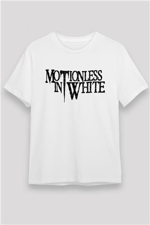 Motionless in White Baskılı Unisex Beyaz Tişört - Tshirt