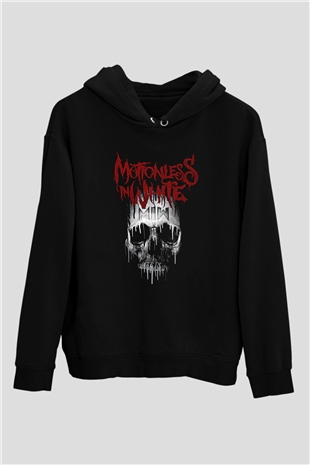 Motionless in White Baskılı Unisex Siyah Kapüşonlu Sweatshirt