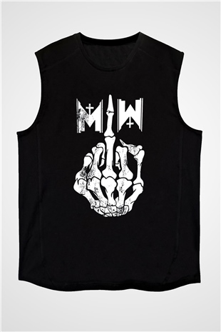 Motionless in White Baskılı Unisex Siyah Kolsuz Tişört - Tshirt