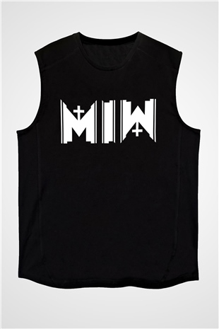 Motionless in White Baskılı Unisex Siyah Kolsuz Tişört - Tshirt