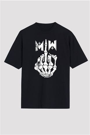 Motionless in White Baskılı Unisex Siyah Oversize Tişört - Tshirt